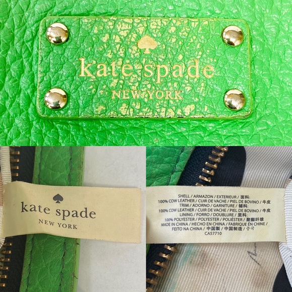 Kate Spade Green and Navy Blue Pebbled Leather Crossbody Bag - Picture 5 of 11